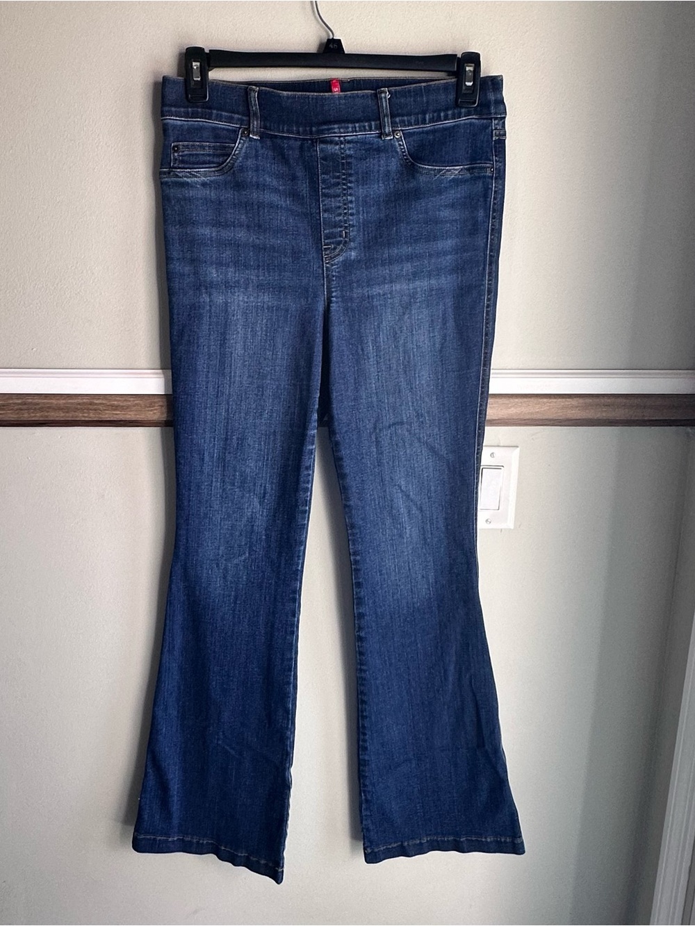 Spanx Pull On Flare Leg Denim Dark Wash Blue Jeans 20327R